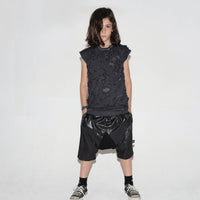 NUNUNU Dyed Graphite Torn Sleeveless T-shirt