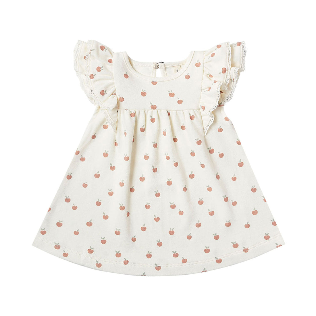 Quincy Mae Ivory/Peach Flutter Dress