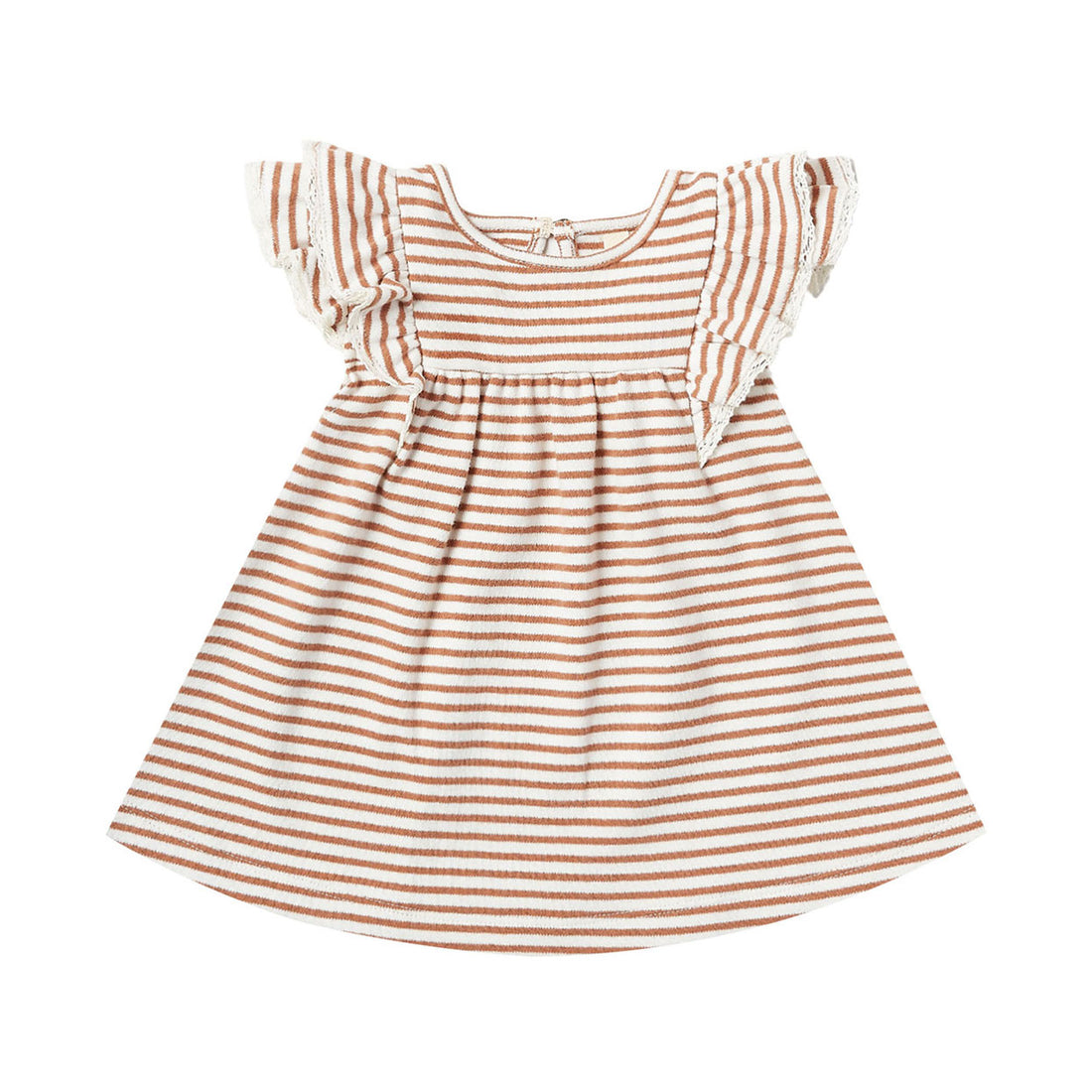 Quincy Mae Rust Stripe Flutter Dress