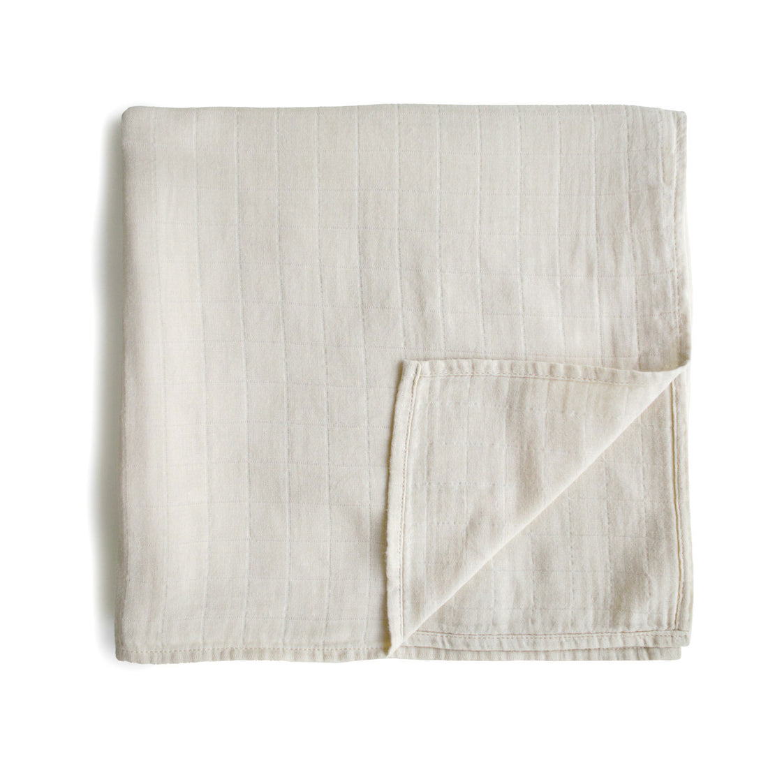 Mushie Muslin Swaddle Blanket Organic Cotton - Fog