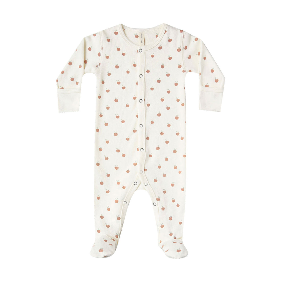 Quincy Mae Ivory/Peach Full Snap Footie