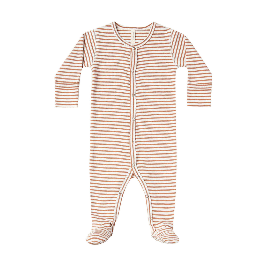 Quincy Mae Rust Stripe Full Snap Footie