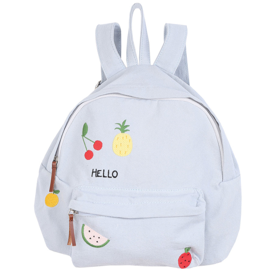 Emile et Ida Aqua Fruit Embroidered Backpack
