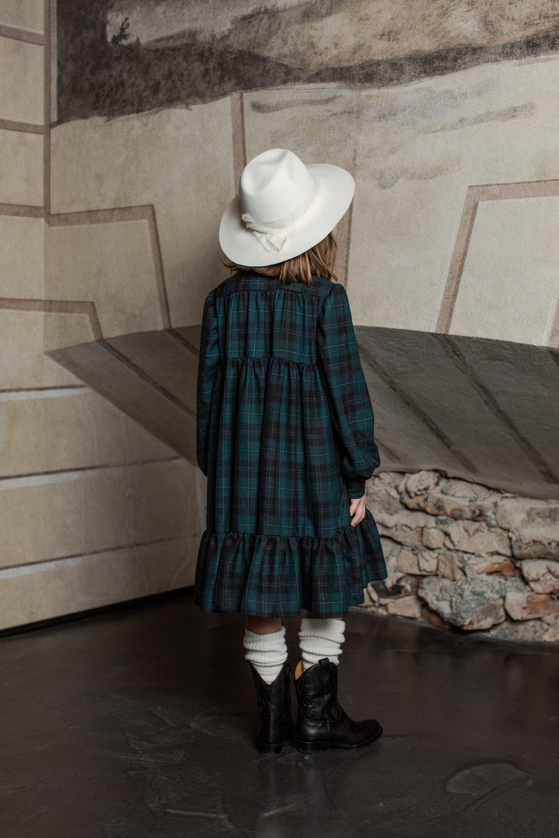 Unlabel Bottle Green Square Cosmos  Dress