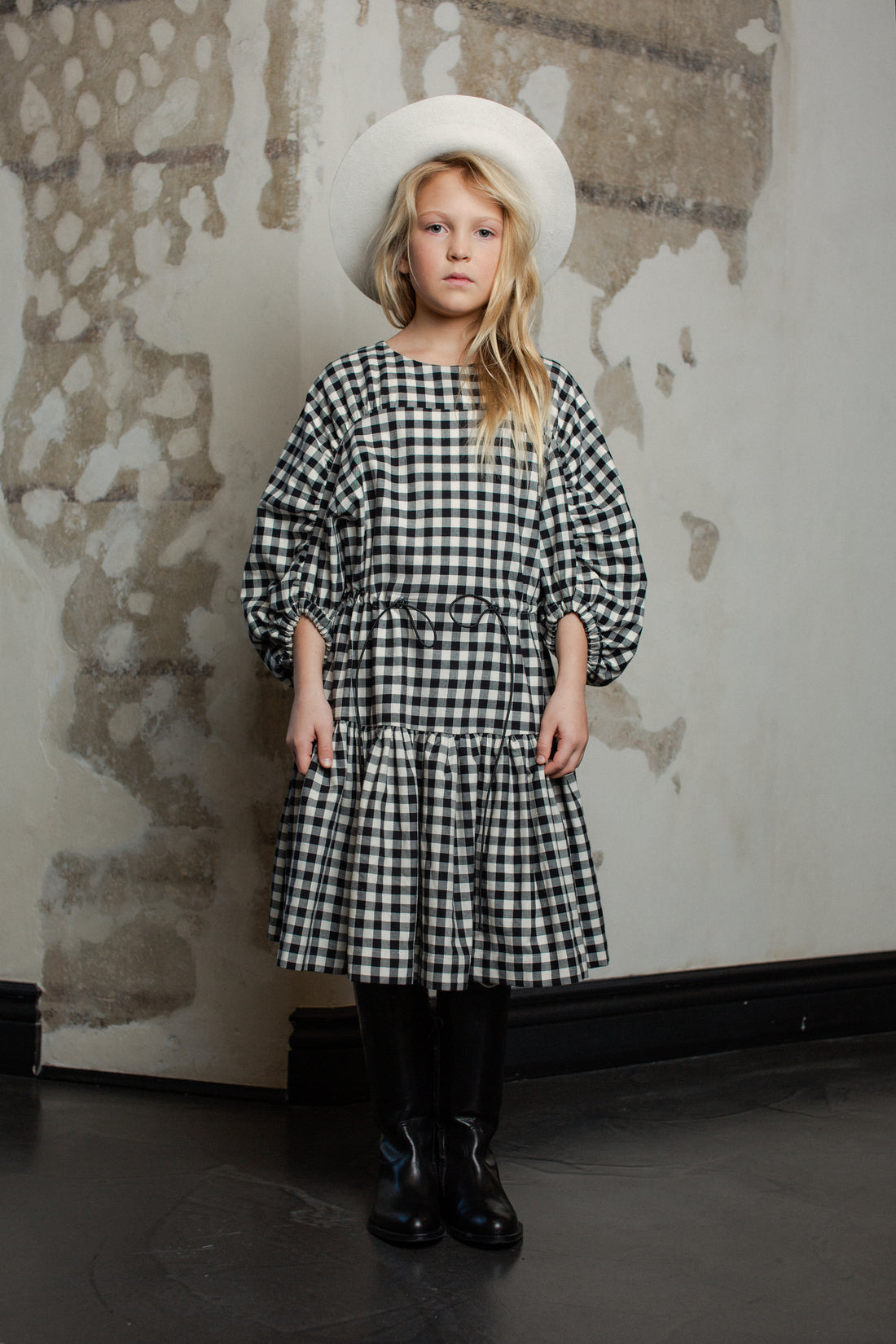 Unlabel Black/Milk Check Cloud Dress