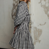 Unlabel Black/Milk Check Cloud Dress