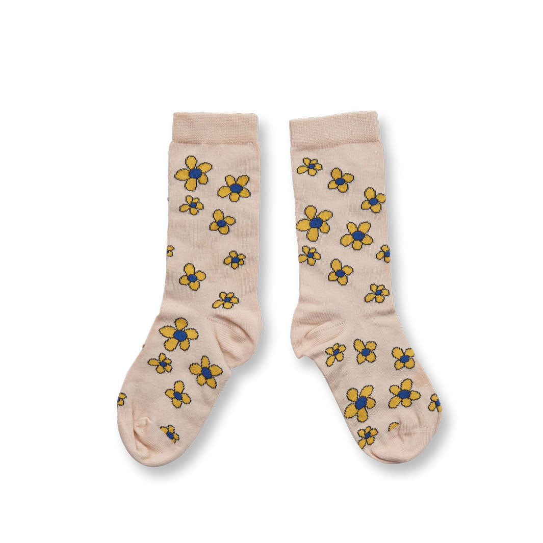 Wander and Wonder Ecru Floral Socks