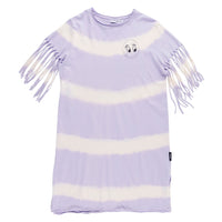 Loud Lavender Fringed T-Shirt Dress