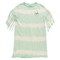 Loud Pastel Green Fringed T-Shirt Dress