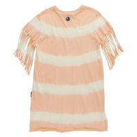 Loud Peach Fringed T-Shirt Dress