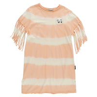 Loud Peach Fringed T-Shirt Dress