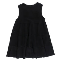 Loud Black Texture Tiered Logo Dress