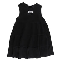 Loud Black Texture Tiered Logo Dress