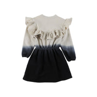 Loud Cream Anthractie Ombre Waisted Dress
