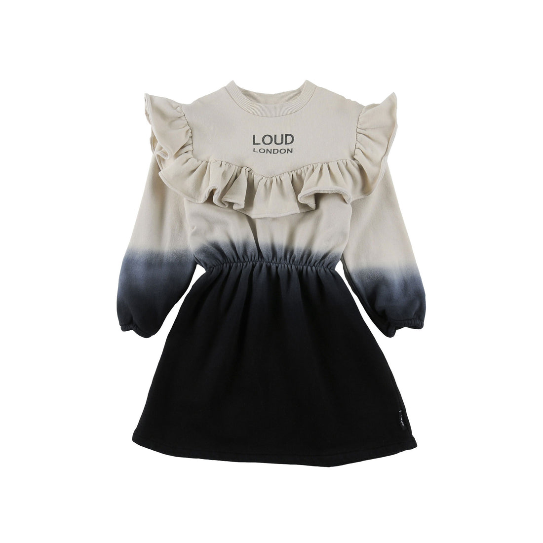 Loud Cream Anthractie Ombre Waisted Dress