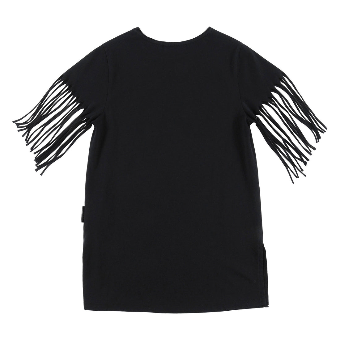 Loud Black Fringed T-Shirt Dress