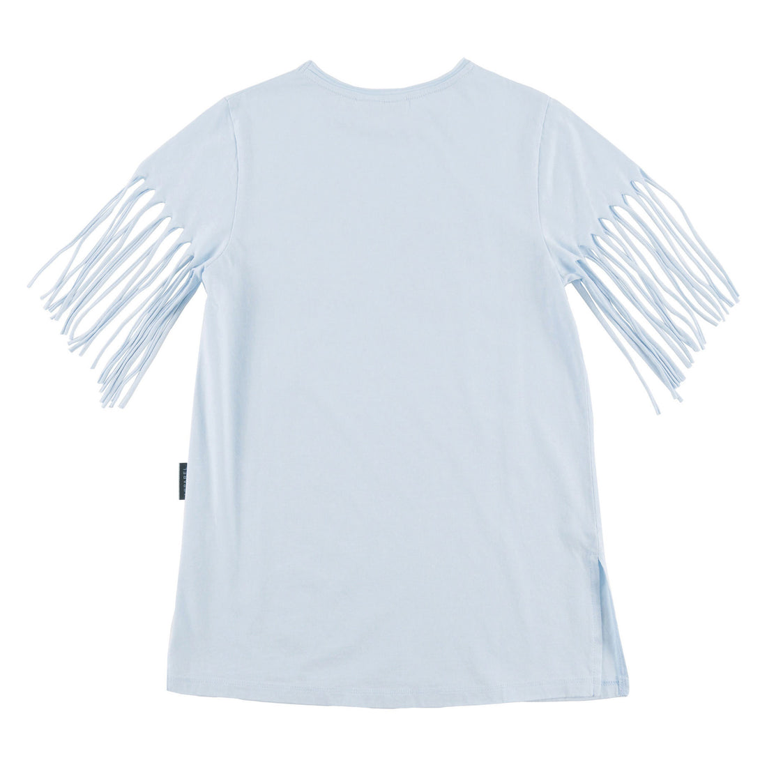 Loud Delicate Blue Fringed T-Shirt Dress