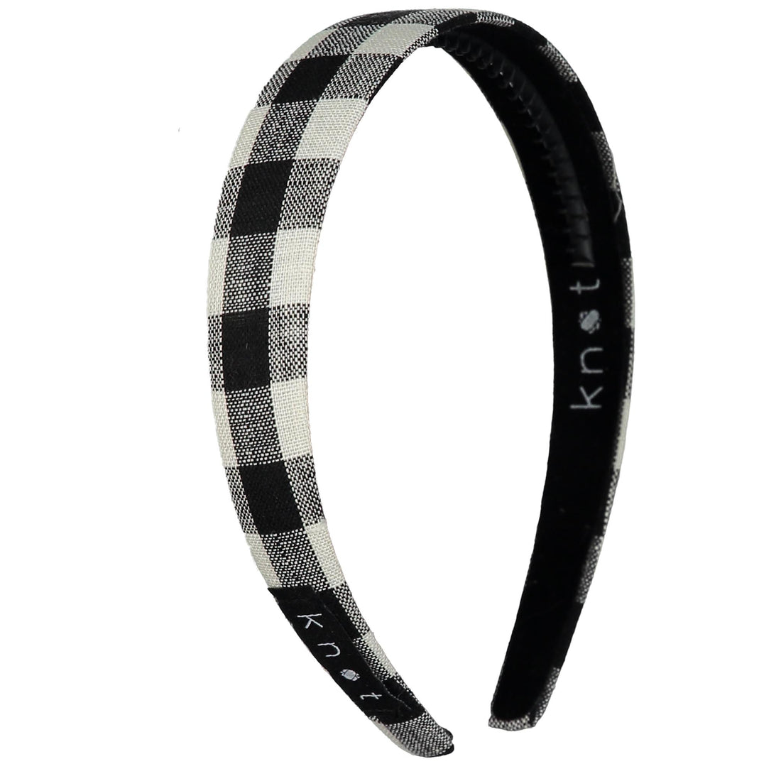 Knot Hairbands Gingham Headband // Black Print