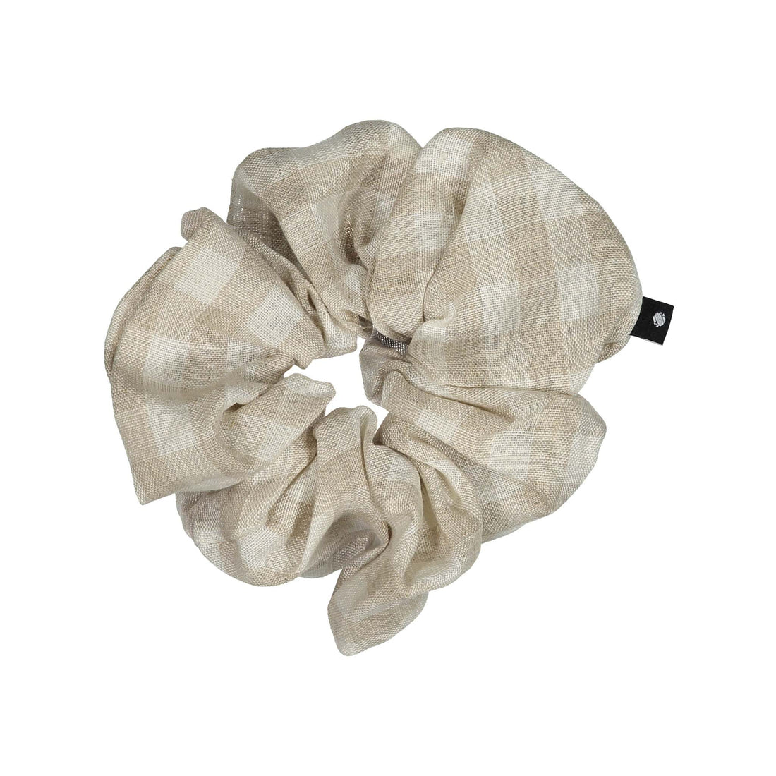 Knot Hairbands Gingham Scrunchie // Sand Print