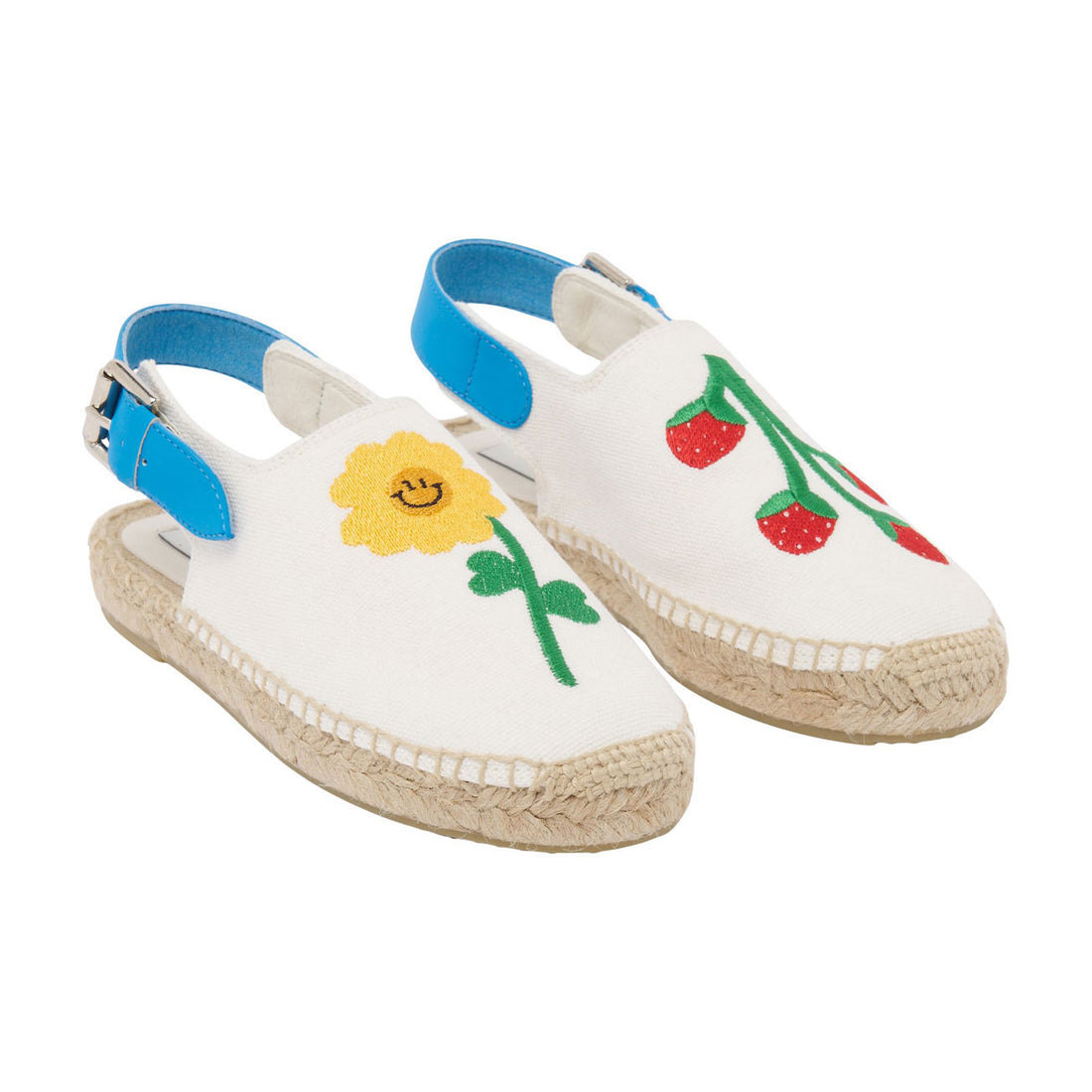 Stella McCartney Flower Embroidered Canvas Espadrilles