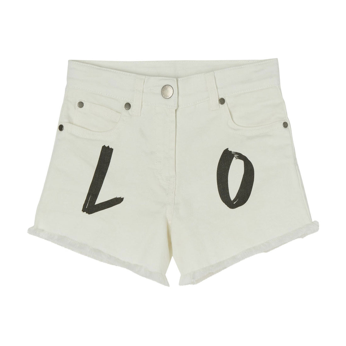 Stella McCartney Cream Love Denim Shorts