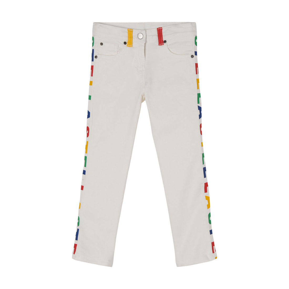 Stella McCartney Cream Denim Logo Trousers