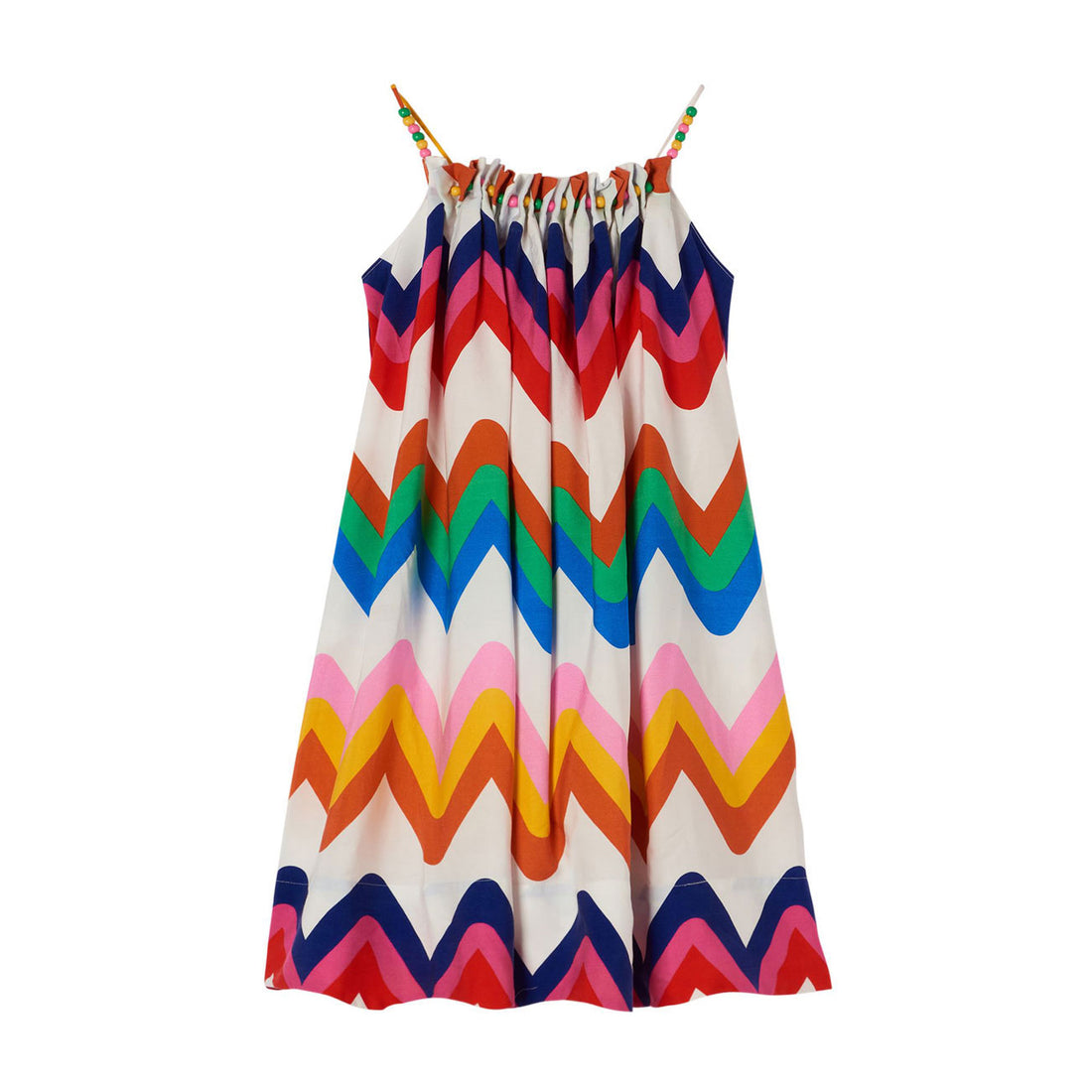 Stella McCartney Tribal Wiggle Print Beaded Dress