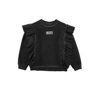 Loud Black Logo Ruffled Sweater