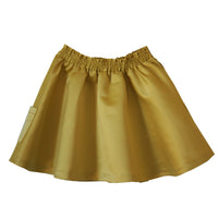 Bandy Button Yellow Satin Flair Skirt