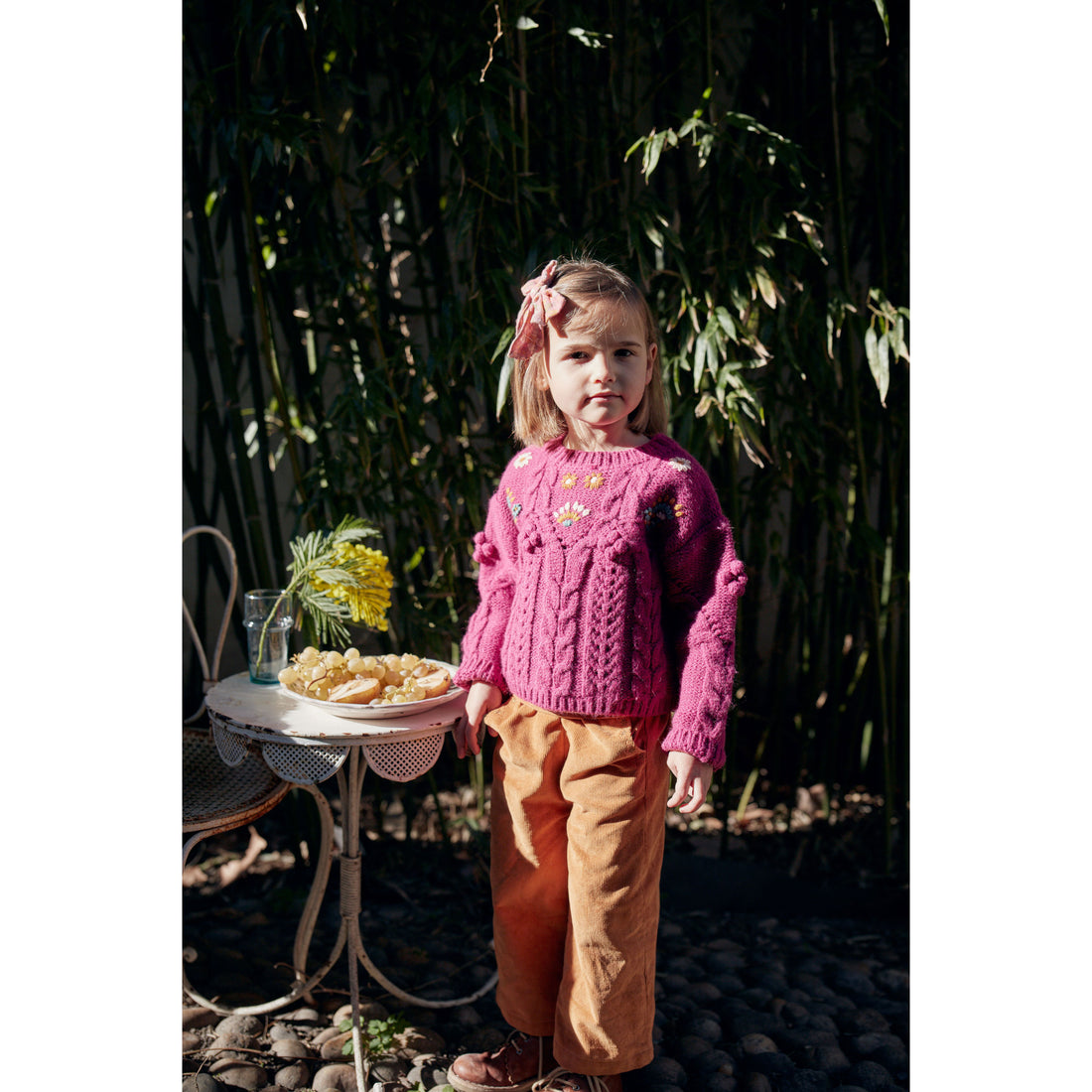 Louise Misha Raspberry Georgette Sweater