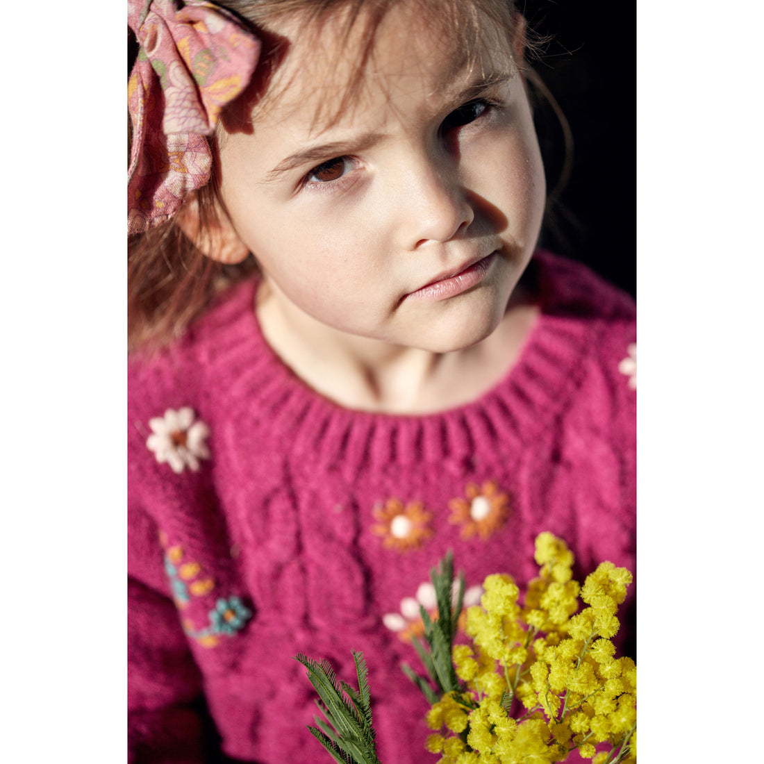 Louise Misha Raspberry Georgette Sweater