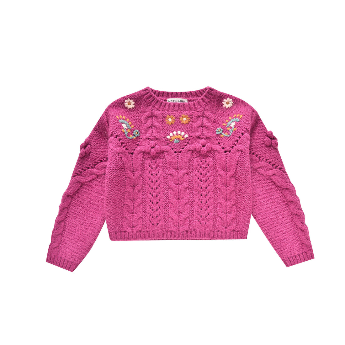 Louise Misha Raspberry Georgette Sweater