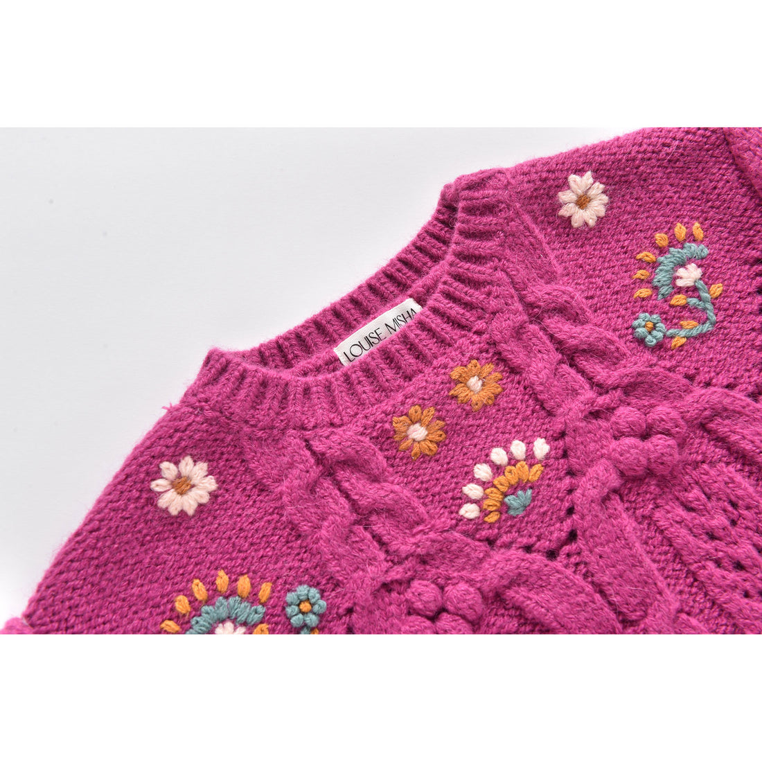 Louise Misha Raspberry Georgette Sweater