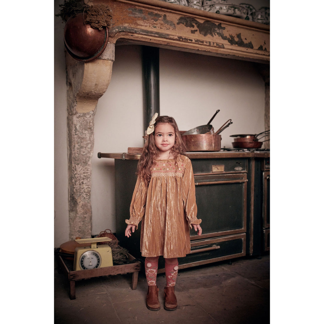 Louise Misha Bronze Crushed Velvet Chachani Dress