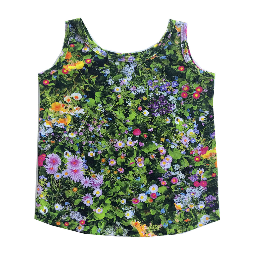 Romey Loves Lulu Green Flowers Tank Top