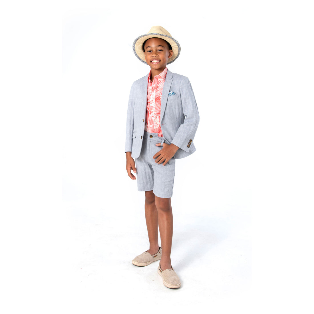 Appaman Grey Herringbone Trouser Shorts