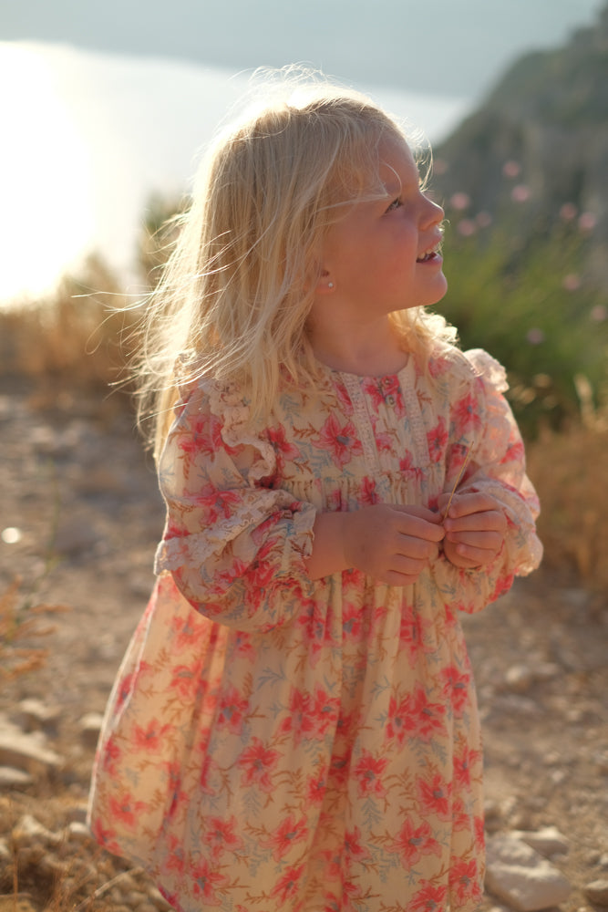 Louise Misha Raspberry Flowers Arinola Dress