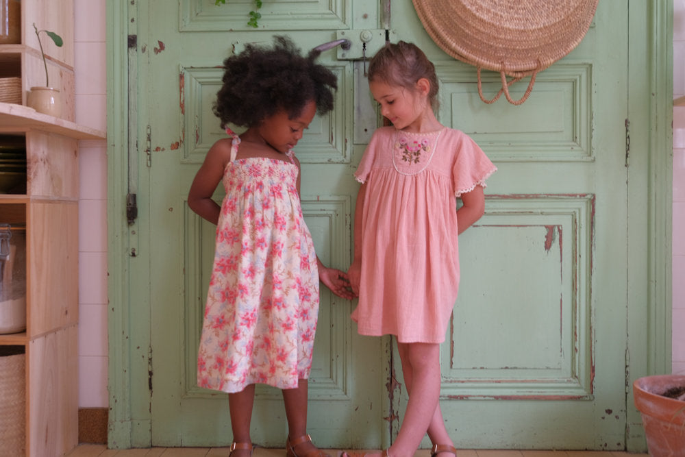 Louise Misha Raspberry Flowers Marceline Dress