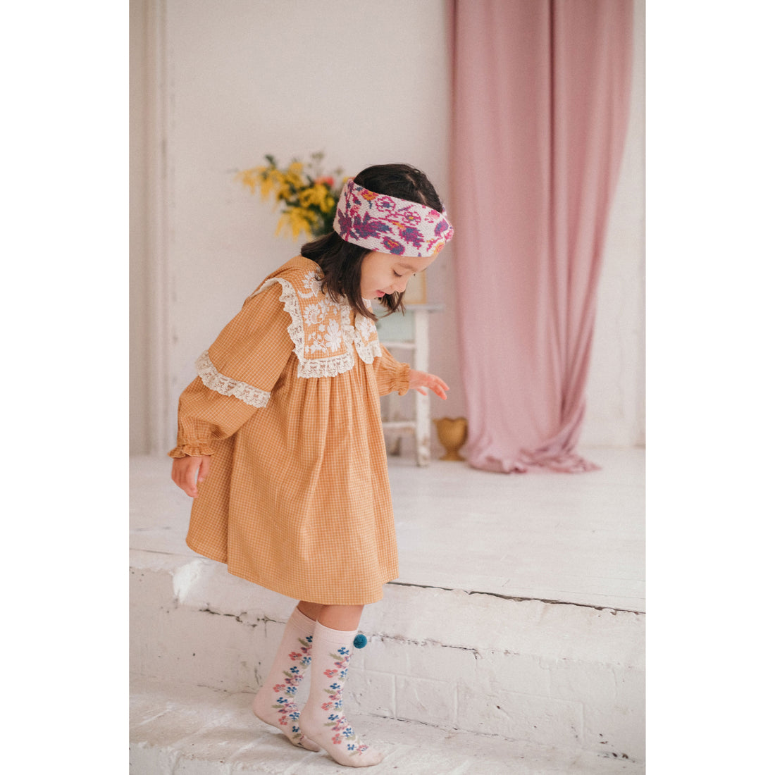 Louise Misha Cinnamon Check Arinola Dress