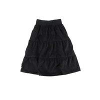 Loud Black Corduroy Tiered Midi Skirt