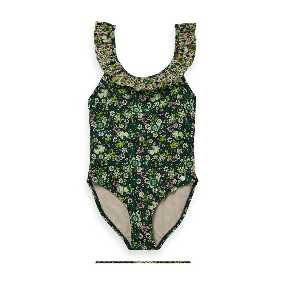 Scotch Shrunk Green Floral Swimsuit