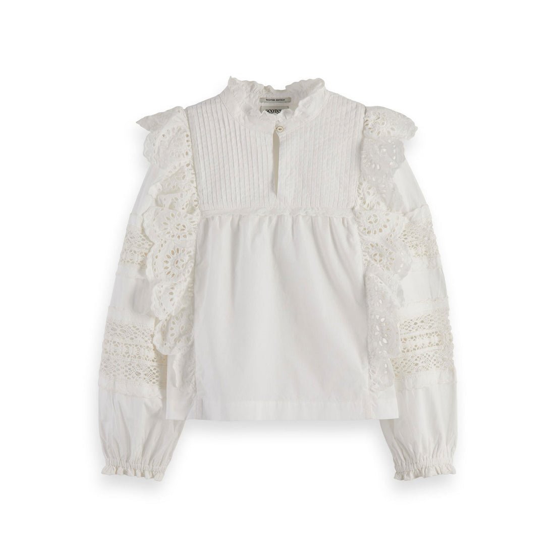Scotch Shrunk White Blouse With Ruffles