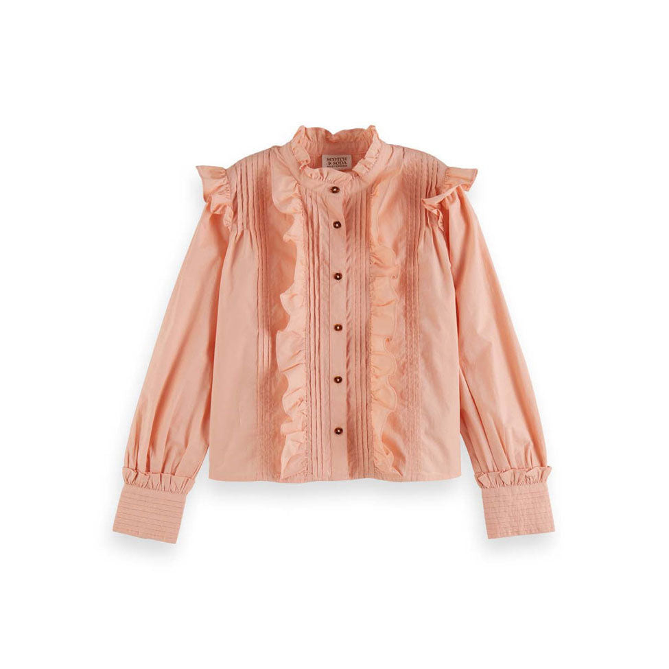 Scotch Shrunk Peach Cadillac Ruffle Blouse
