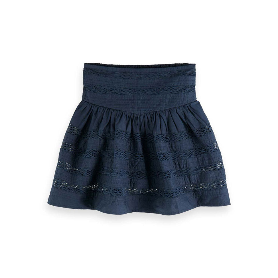 Scotch Shrunk Navy Night Lace Tape Skirt