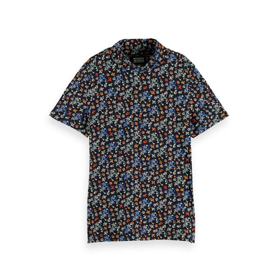 Scotch Shrunk Black Paisley Mockneck Tee