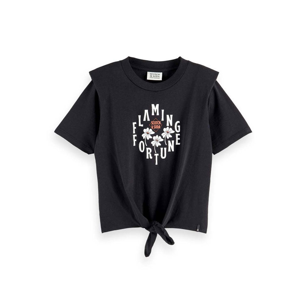 Scotch Shrunk Black Artwork Knot Tee