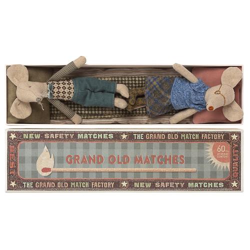 Maileg Grandma And Grandpa Mice In Matchbox