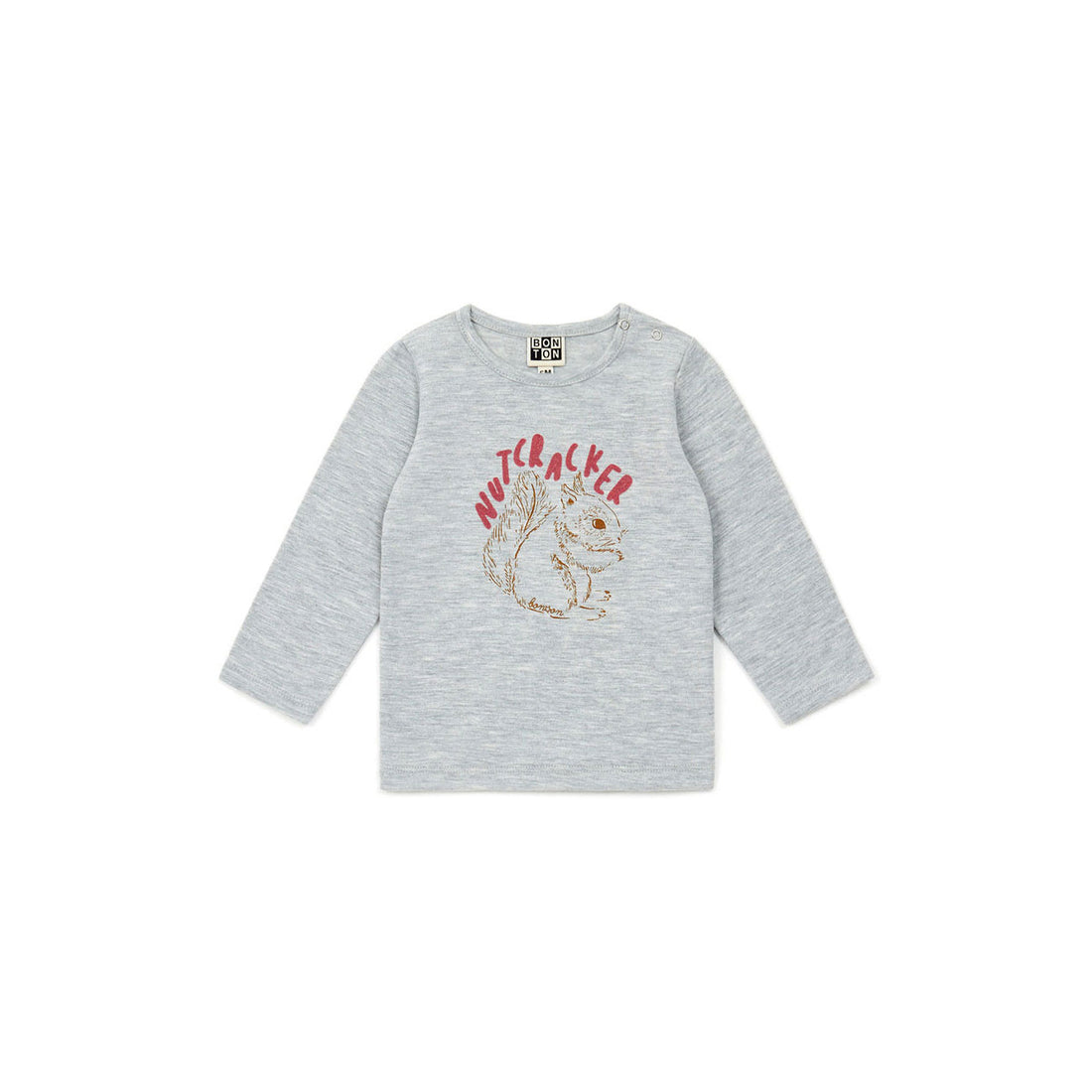 Bonton Light Grey Cracker Print Baby T-Shirt