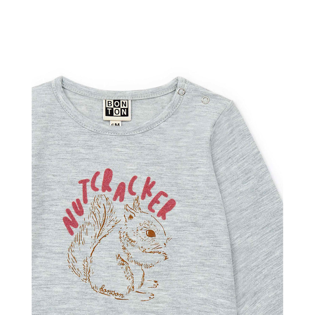 Bonton Light Grey Cracker Print Baby T-Shirt