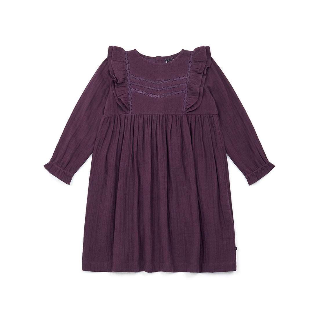 Bonton Bruyere Daya Heather Ruffled Yoke Dress